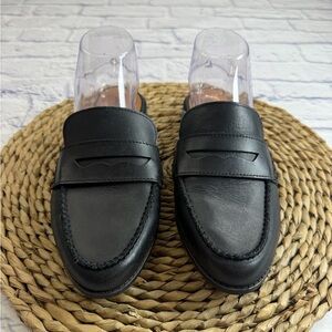 Lucky Brand Black Open Back/Mule Leather Loafers. Size 9.
